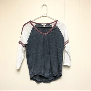 Forever 21 Faded Raglan V-neck Tee